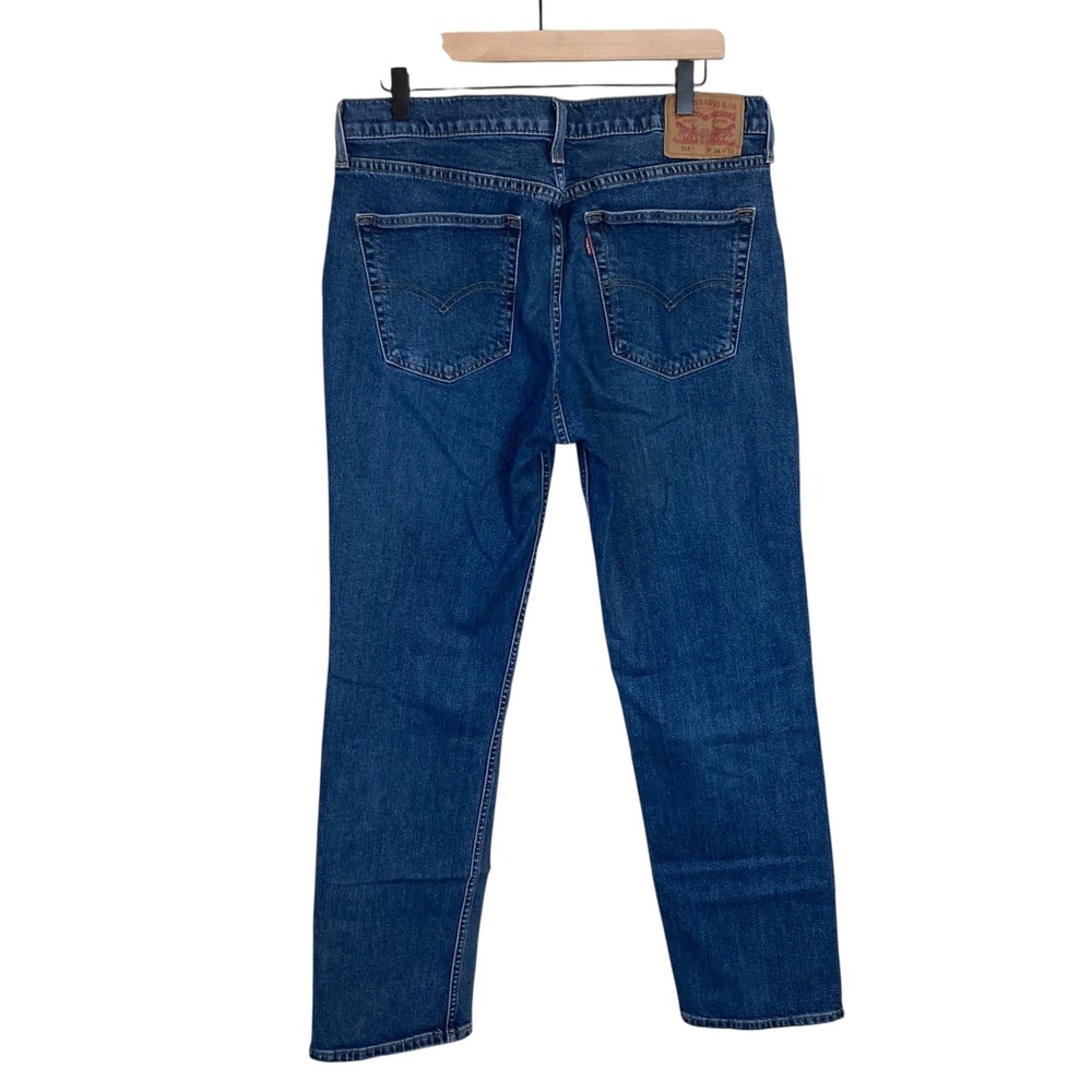 LEVI Jeans 514 Men 34x32 (Fits 34x30.5) Stretch Straight Fit Blue Western Cowboy - Picture 2 of 15